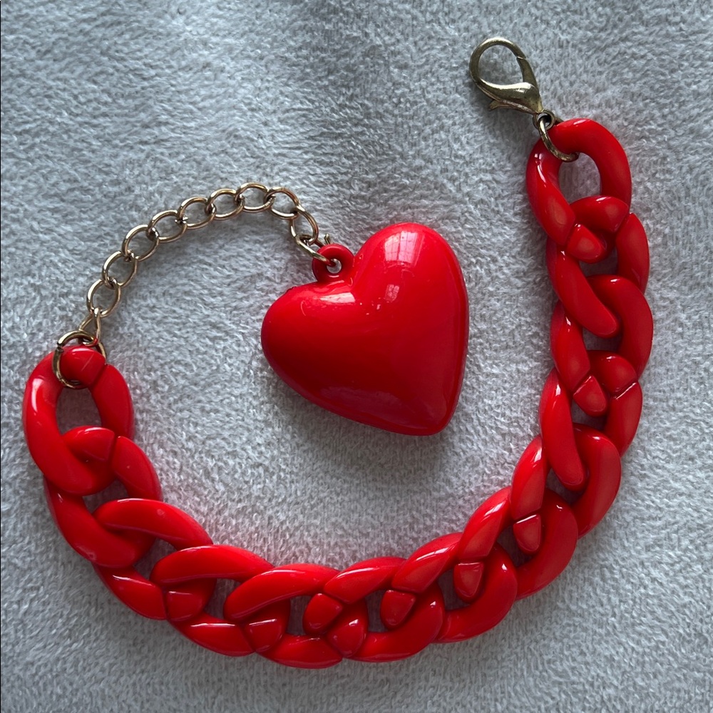 Red Heart Charm Bracelet